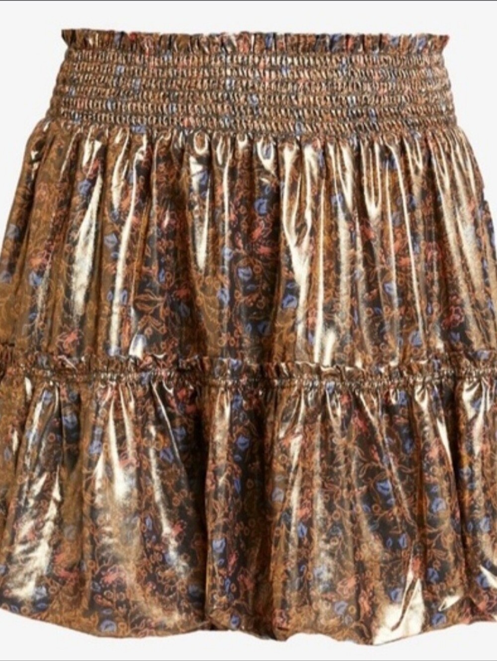 Free People In A Bubble Metallic Mini Skirt Size L